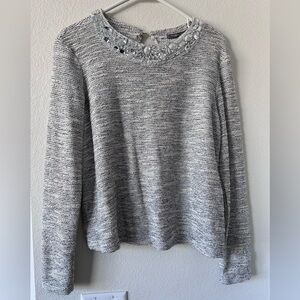 Michael Stars Textured Gray Knit Top NWT